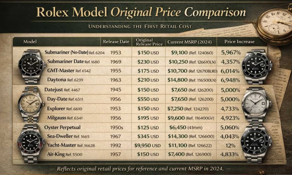 Original Price Guide MSRP by Model (1953-2026) infographics originalpricing.com