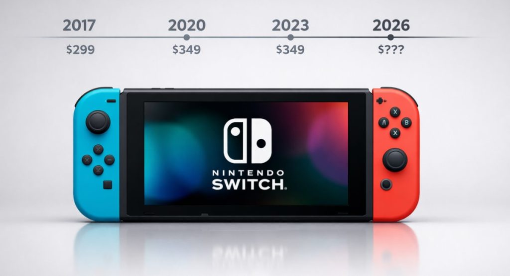 Track Nintendo Switch prices from its 2017 release through 2026. See how pricing changed across Switch, Lite, and OLED models over time.