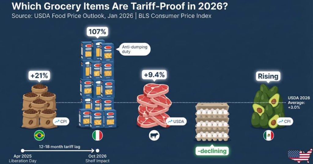 2026 Grocery Tariff Impact Infographic: Coffee, Pasta & Beef Prices by originalpricing