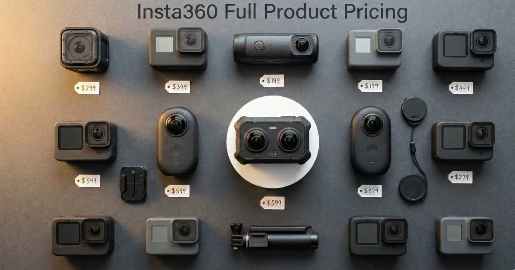 Insta360 Full Product Pricing by original pricing